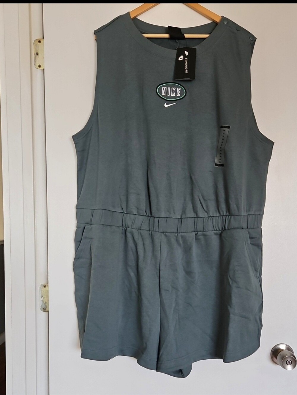 NIike Varsity Romper French Terry Soft Breathable Embroidered Logo
